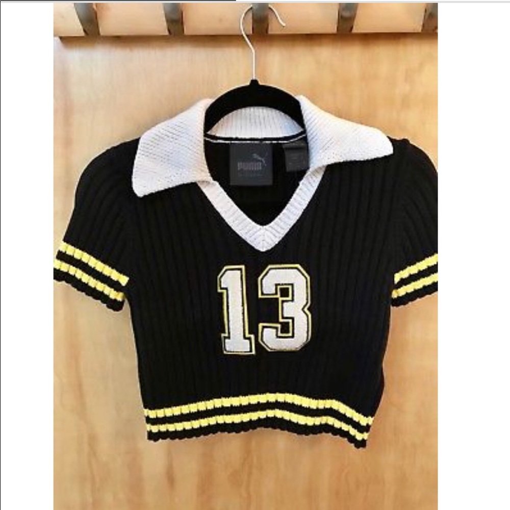 Rihanna fenty Johnny collar cropped sweater